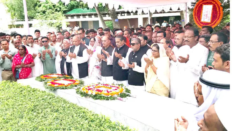 প্রতিষ্ঠাবার্ষিকীতে বঙ্গবন্ধুর সমাধিতে আওয়ামী লীগ নেতাদের শ্রদ্ধা প্রতিষ্ঠাবার্ষিকীতে বঙ্গবন্ধুর সমাধিতে আওয়ামী লীগ নেতাদের শ্রদ্ধা