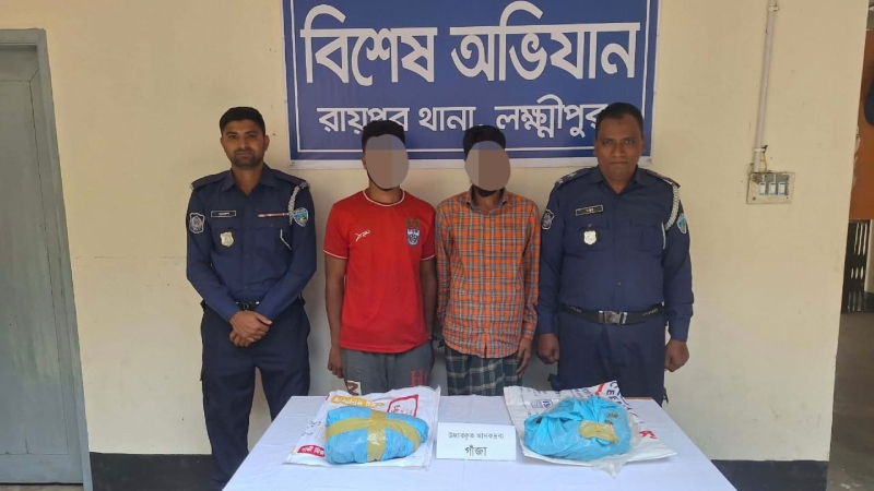 রায়পুরে গাঁজাসহ দুই মাদক কারবারি গ্রেফতার