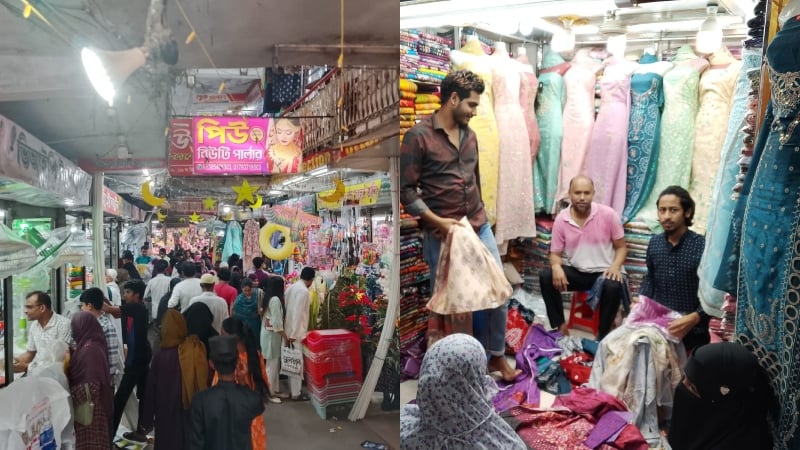ঈদকে সামনে রেখে ফরিদপুরের মার্কেটগুলোতে উপচে পড়া ভিড়
