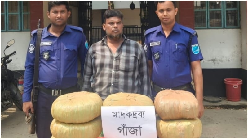 শিবালয়ে আধামন গাঁজাসহ মাদক কারবারি গ্রেফতার