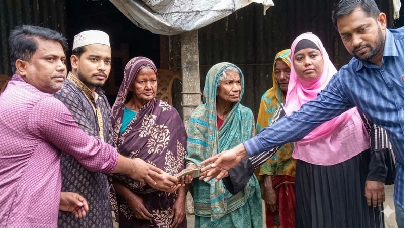 ধর্মপাশায় অসহায় তিন বিধবাকে ৫০ হাজার টাকা অর্থ সহায়তা 