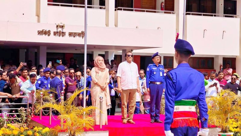 রাজবাড়ীতে নবনিযুক্ত প্রতিমন্ত্রী আলী নেওয়াজ মাহমুদ খৈয়মকে গার্ড অব অনার