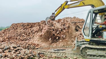 বাগেরহাটে ফের অবৈধ ১১ ইটভাটা ধ্বংস