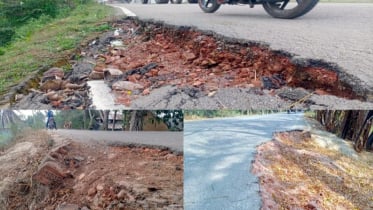 কলাপাড়ায় এক-দেড় বছর আগের এলজিইডির সংষ্কার করা সড়কে ফের খানা-খন্দ