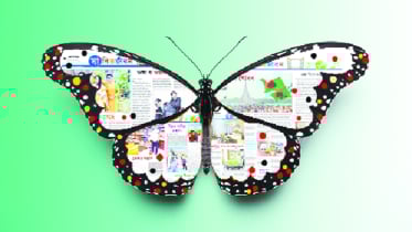 একটি রঙিন প্রজাপতি