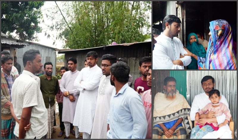 ময়মনসিংহে ছাত্রশক্তির নেতার ভস্মীভূত বাড়ী পরিদর্শনে নাসিরুদ্দিন পাটোয়ারী 