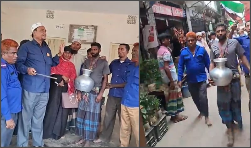 মাকে মারধর করায় ছেলের গলায় কলস; সেনবাগে চেয়ারম্যানের ’ব্যতিক্রমী’ সাজা